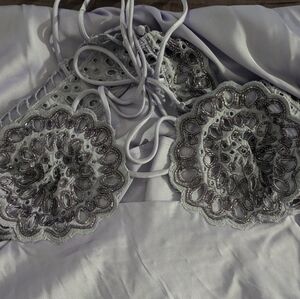 ASOS Lilac Purple Beaded Satin Dress Sz 14